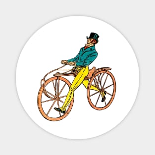 English boy athlete riding a vintage bicycle Magnet